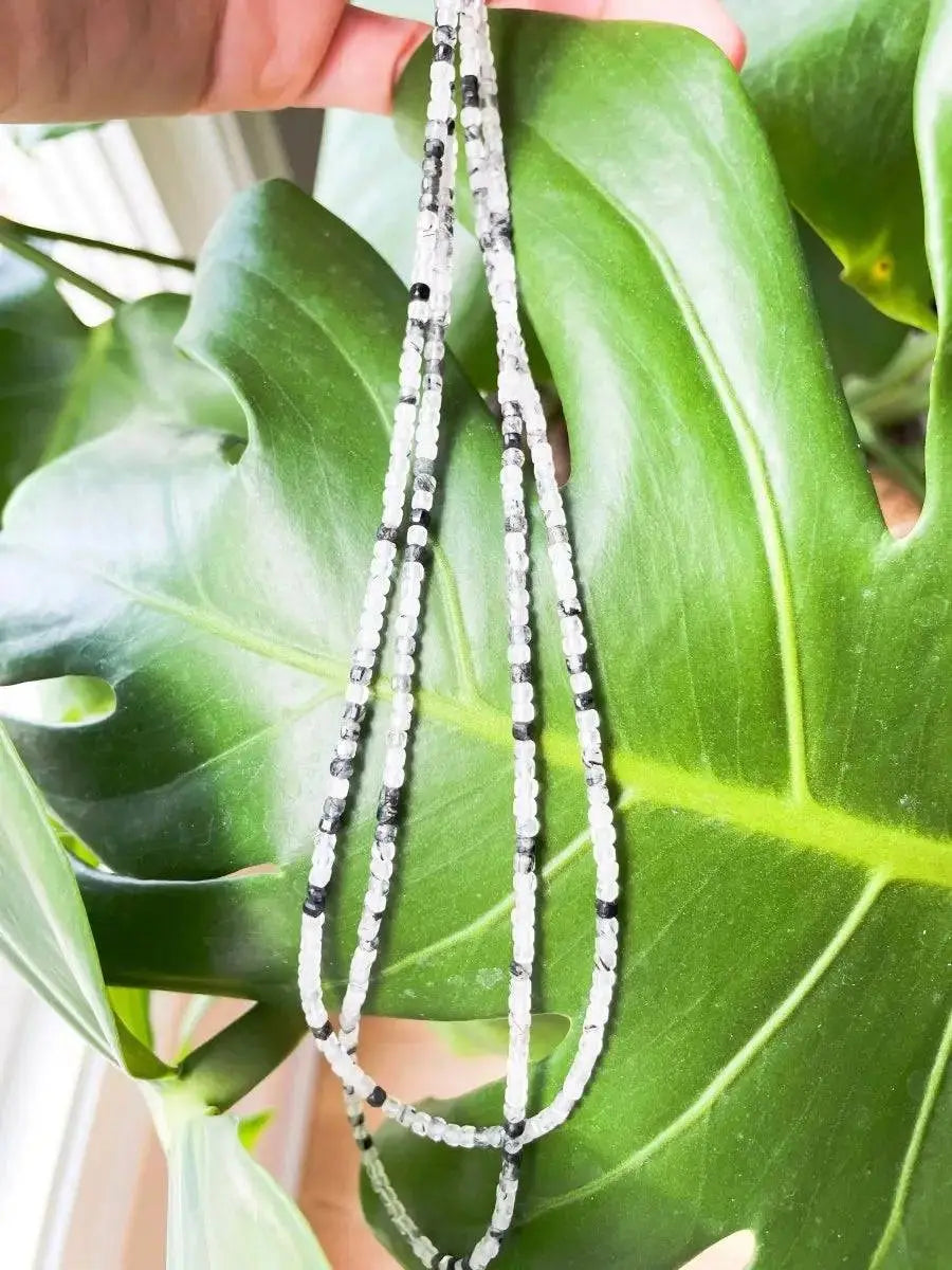 Shadow Thread – Ultra - fine Black Tourmaline Gemstone Necklace - LBV Crafts - Jewelry