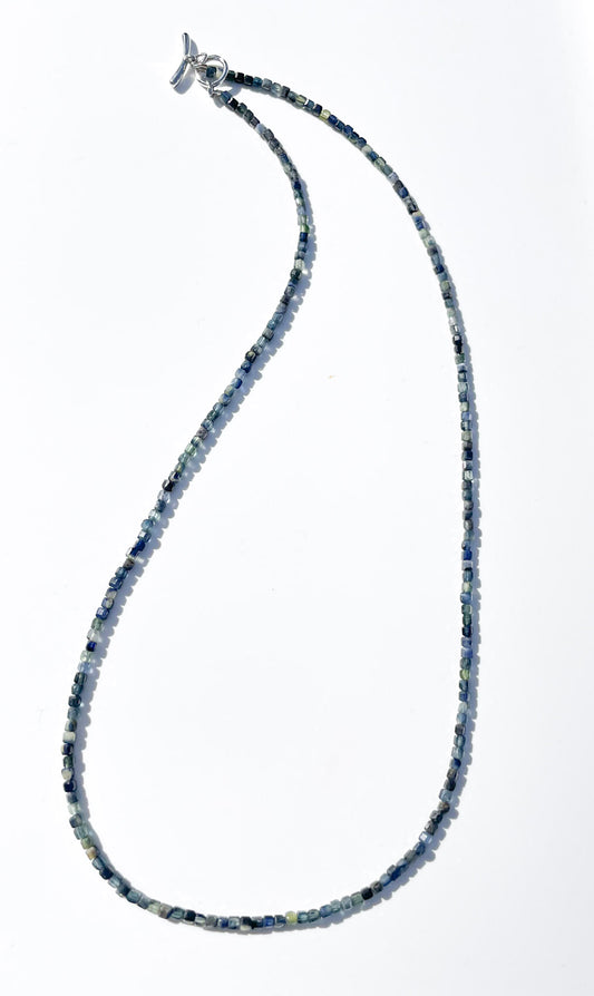 "Celestial Flame" – Untreated Sapphire Micro-Faceted Necklace