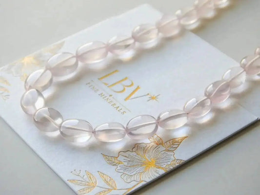Rose Radiance – Rose Quartz Jewelry Rivière Necklace - LBV Crafts - Jewelry