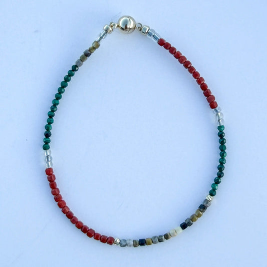 Three Body Dream - Red, Yellow Agate, and Green Malachite Jewelry LBV Crafts Jewelry