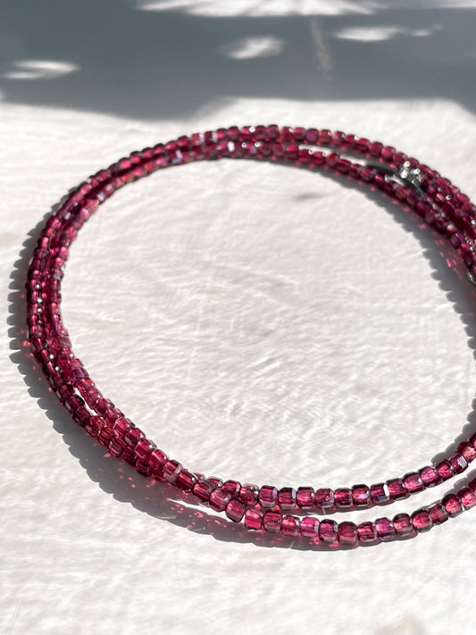"Rosé Spirit" – Rhodolite Garnet Micro-Faceted Necklace