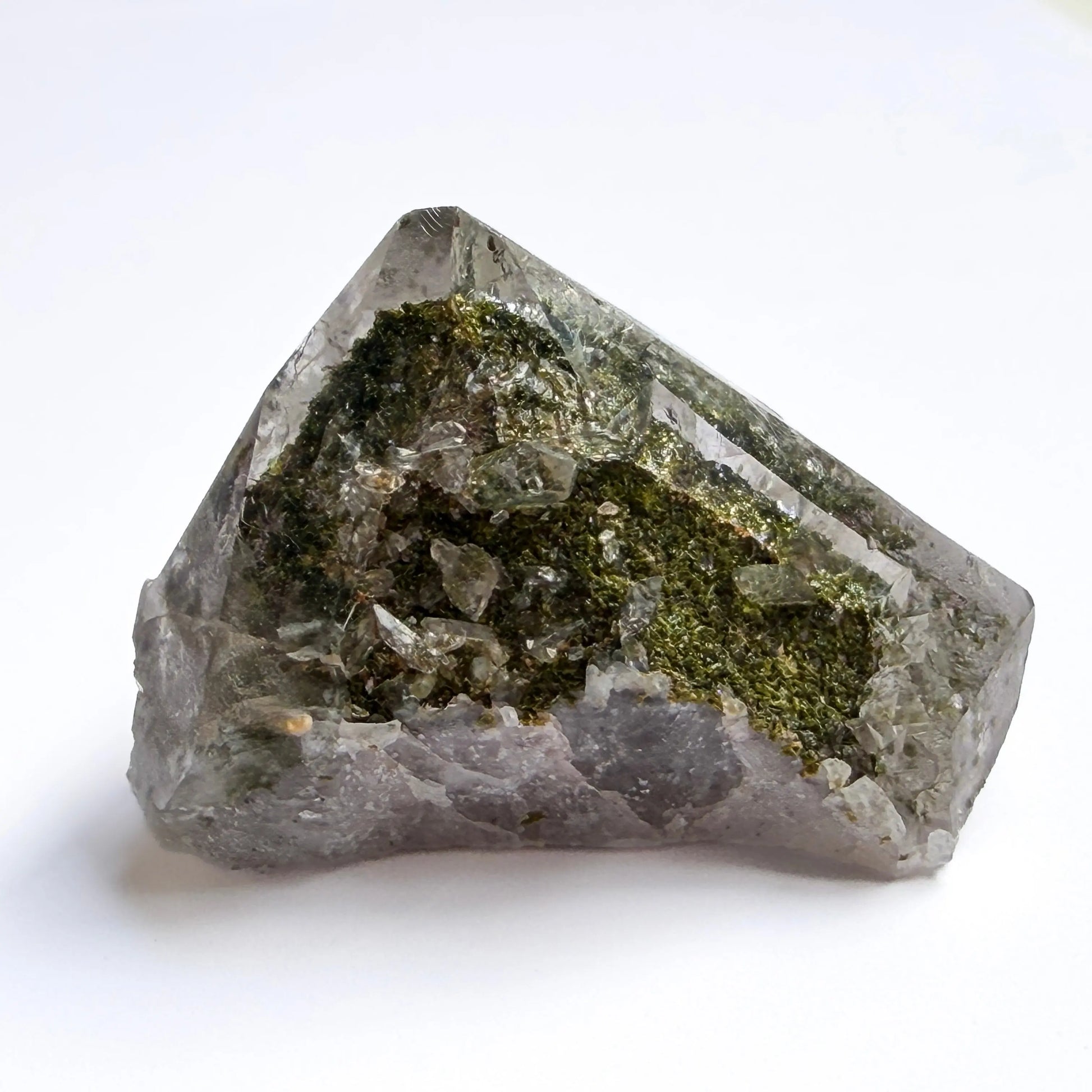 Garden Amethyst - Epidote Gemstone, Hematite Inclusion LBV Crafts Crystal