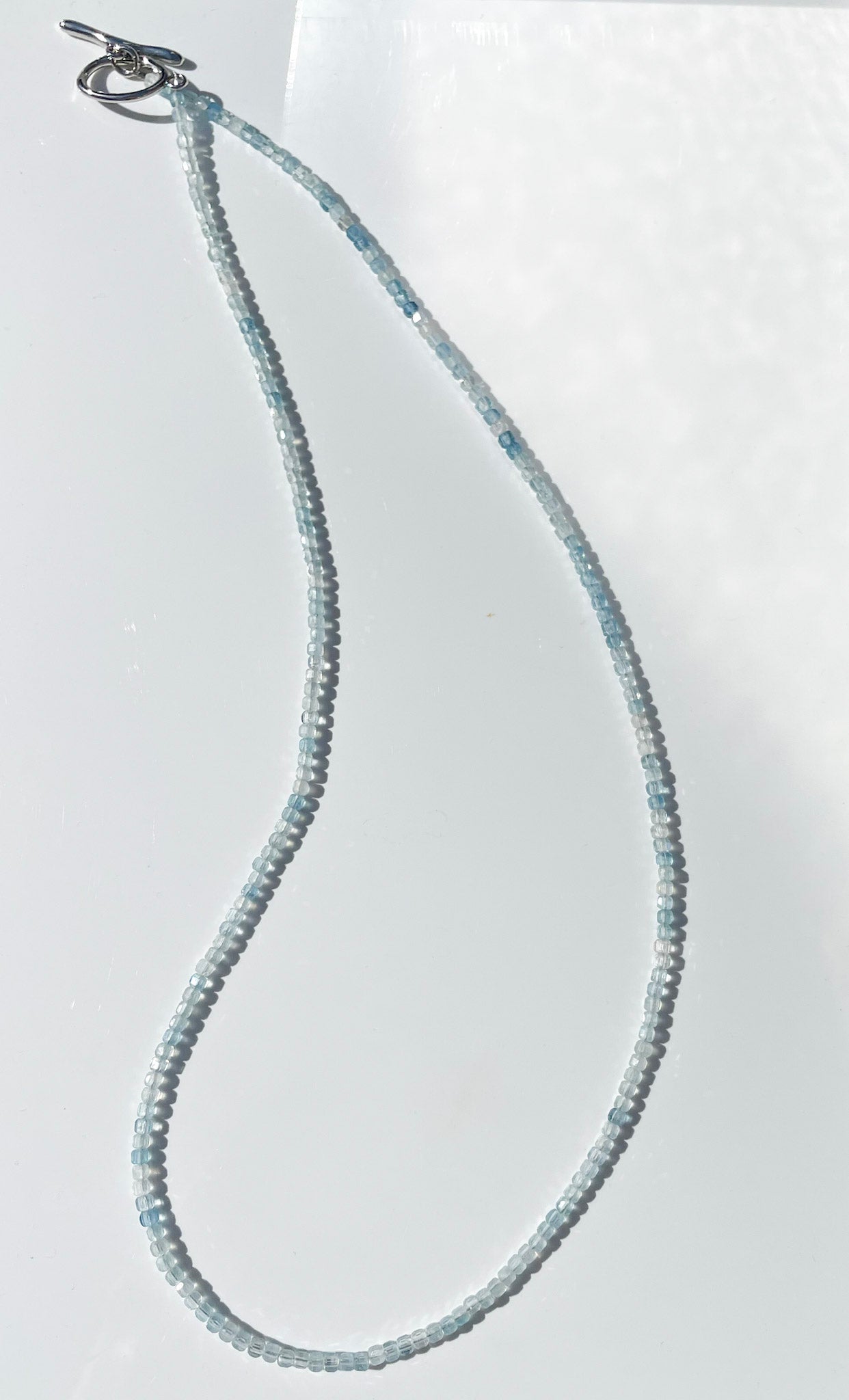 "Sea Breath" – Aquamarine Micro-Faceted Necklace
