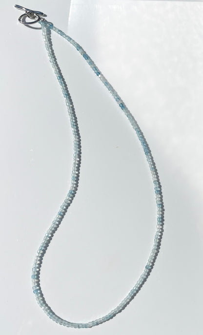 "Sea Breath" – Aquamarine Micro-Faceted Necklace