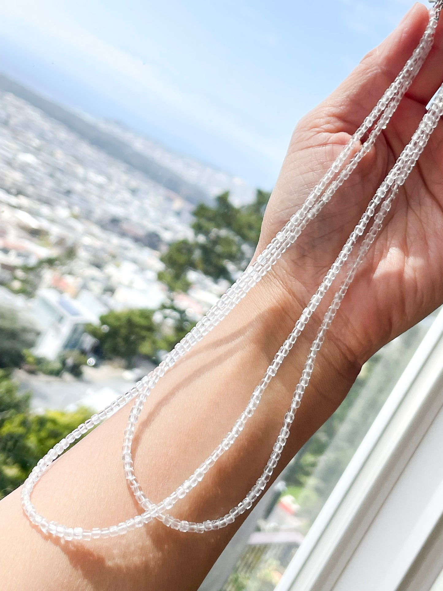 "Crystal Clarity" – Clear Quartz Micro-Faceted Necklace