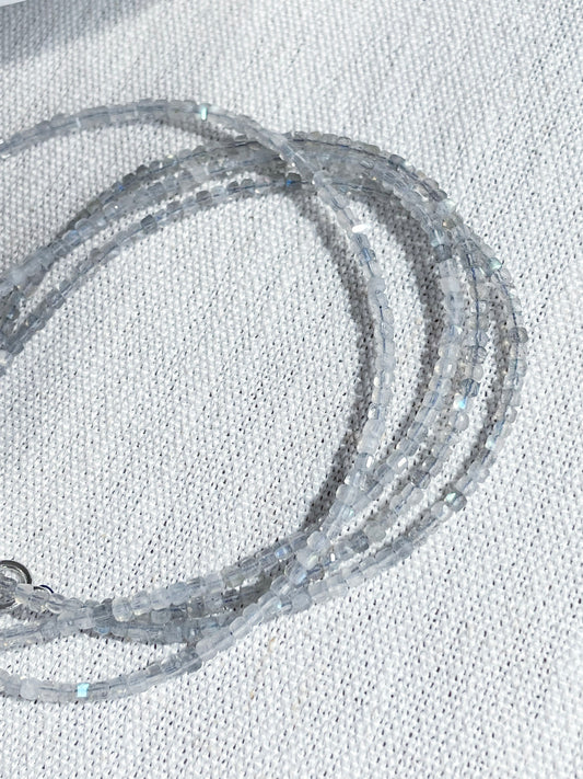 "Mystic Veil" – Labradorite Micro-Faceted Necklace