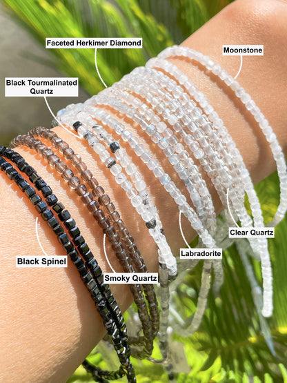 "Onyx Glow" – Black Spinel Micro-Faceted Necklace