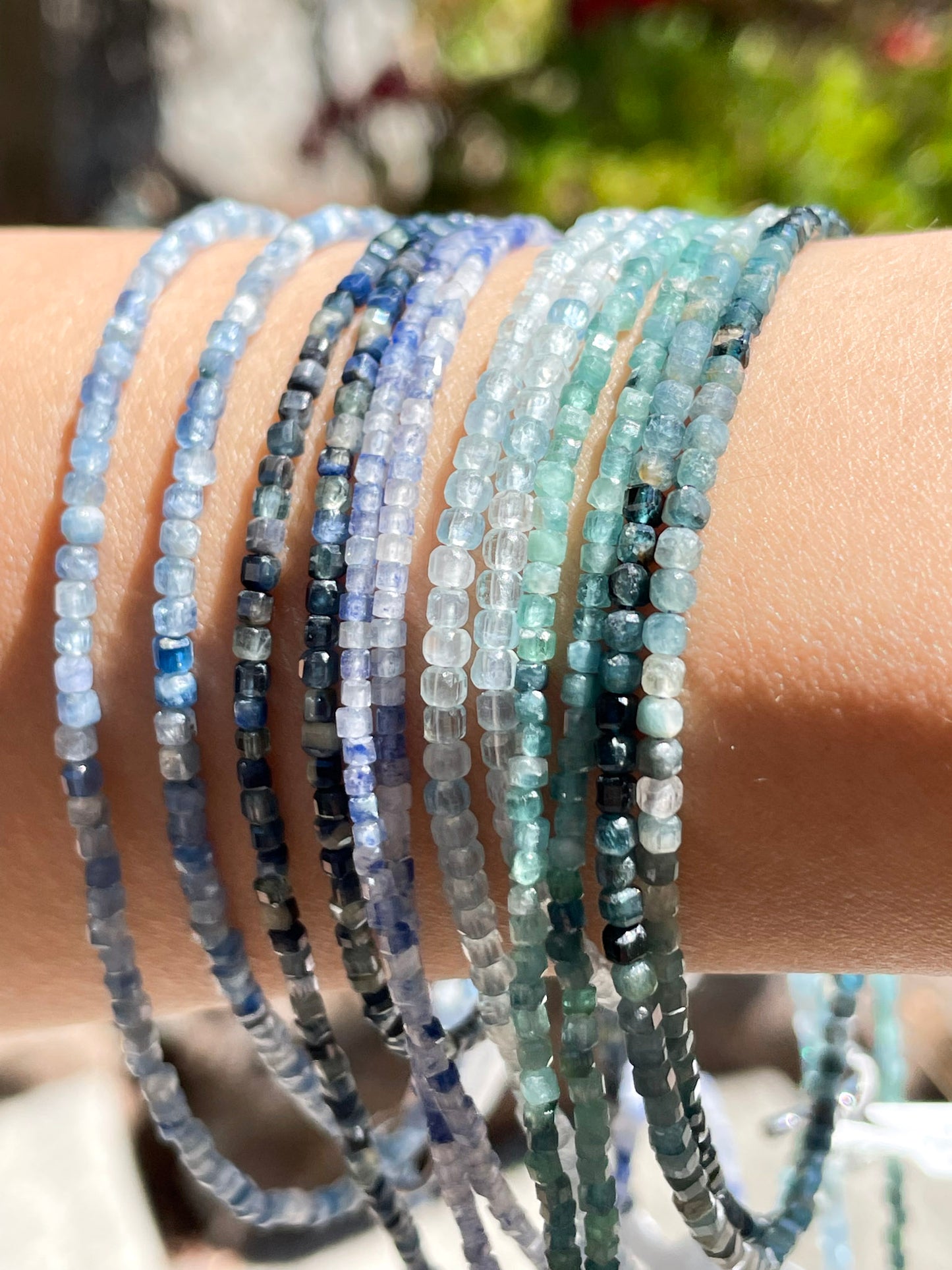 "Sea Breath" – Aquamarine Micro-Faceted Necklace