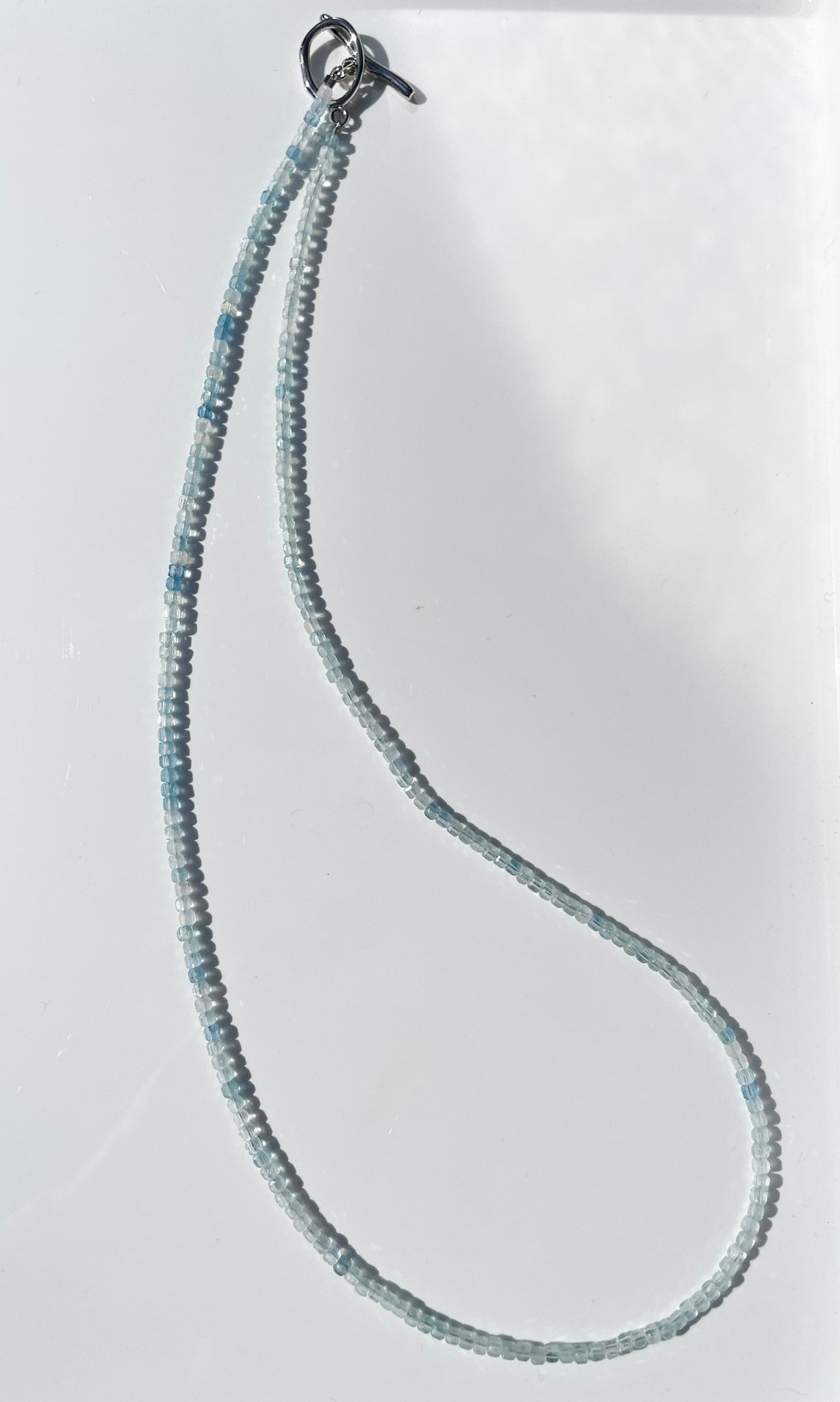 "Sea Breath" – Aquamarine Micro-Faceted Necklace