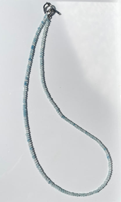 "Sea Breath" – Aquamarine Micro-Faceted Necklace