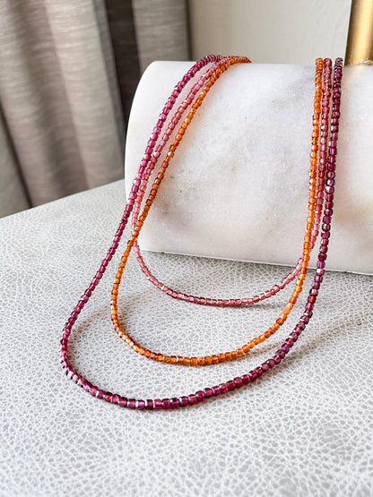 "Golden Ember" – Spessartine Garnet Micro-Faceted Necklace