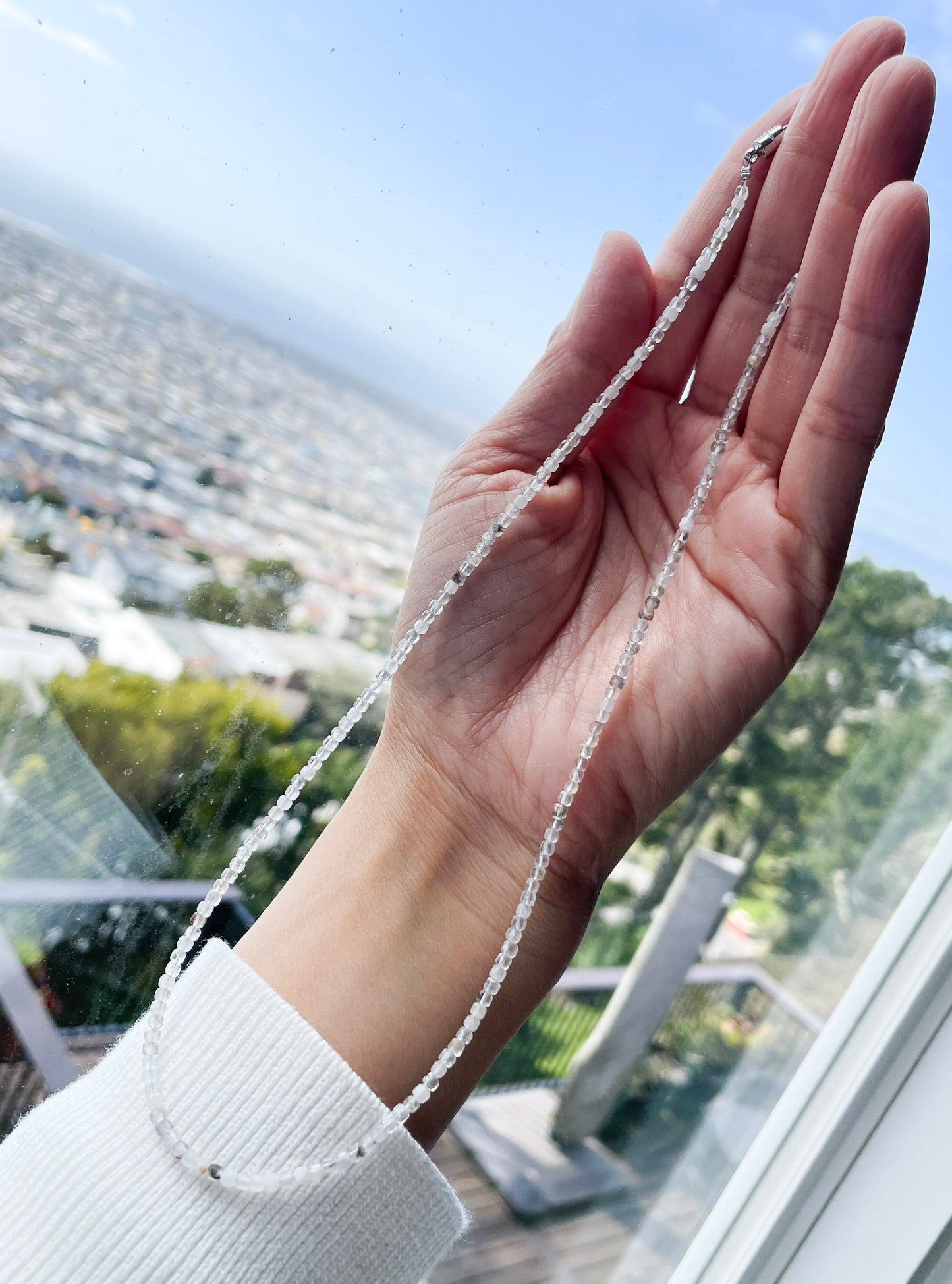 "Diamond Ether" – Herkimer Diamond Micro-Faceted Necklace