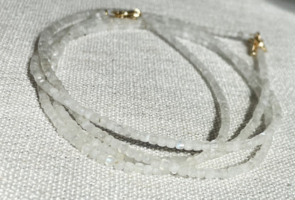 "Lunar Whisper" – Moonstone Micro-Faceted Necklace
