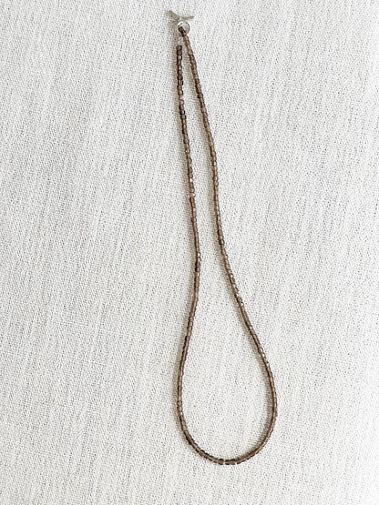 "Smoky Veil" – Smoky Quartz Micro-Faceted Necklace