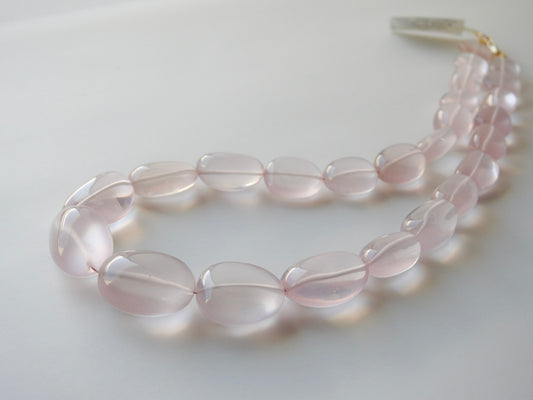 "Rose Radiance" – Rose Quartz Rivière Necklace with Gold-Filled Clasp