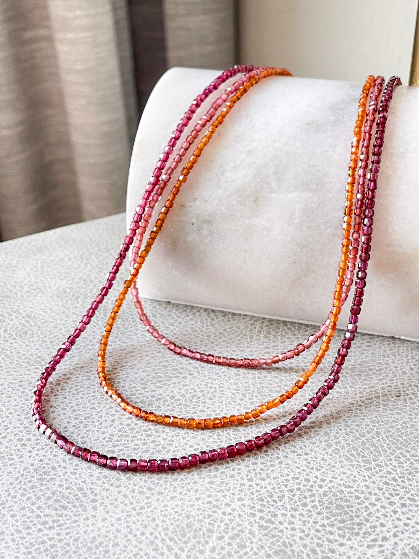 "Ancient Fire" – Almandine Garnet Micro-Faceted Necklace