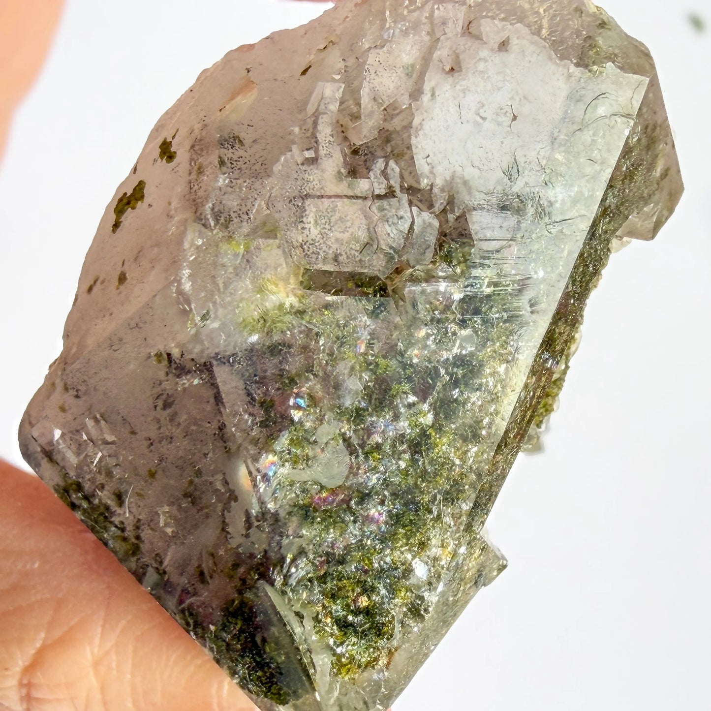 Garden Amethyst - Epidote Gemstone, Hematite Inclusion LBV Crafts Crystal