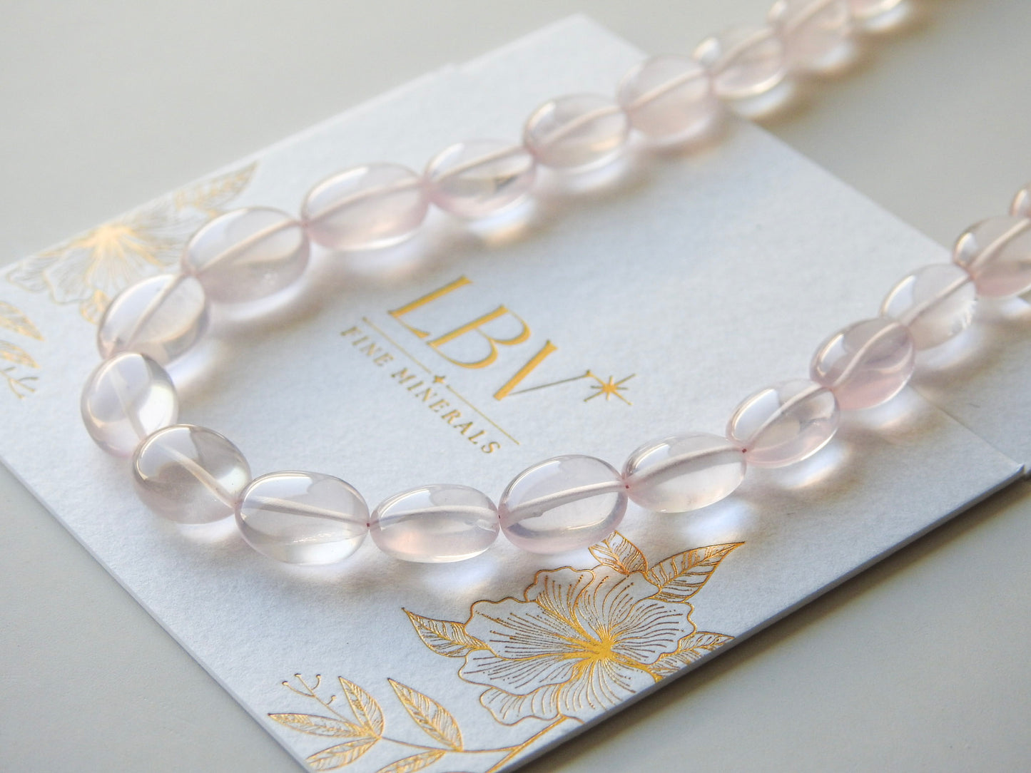 "Rose Radiance" – Rose Quartz Rivière Necklace with Gold-Filled Clasp