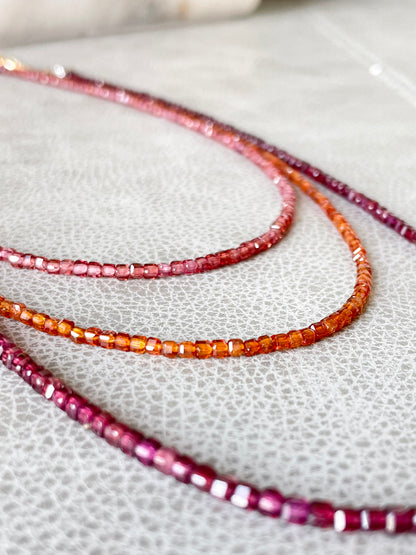 "Ancient Fire" – Almandine Garnet Micro-Faceted Necklace
