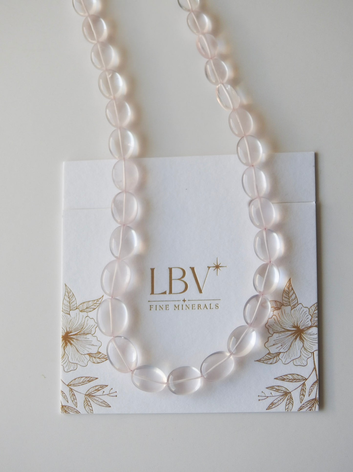 "Rose Radiance" – Rose Quartz Rivière Necklace with Gold-Filled Clasp