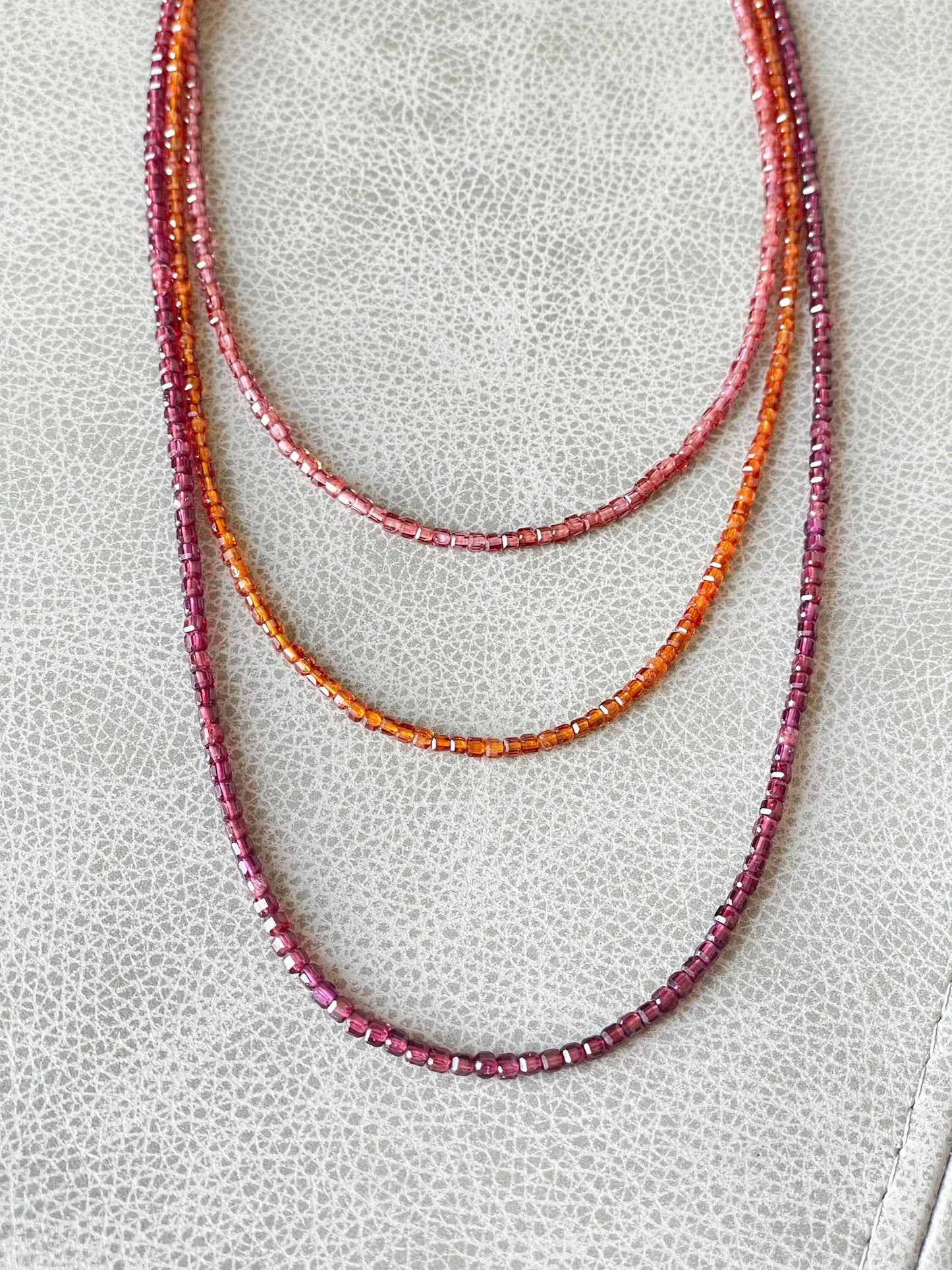 "Golden Ember" – Spessartine Garnet Micro-Faceted Necklace