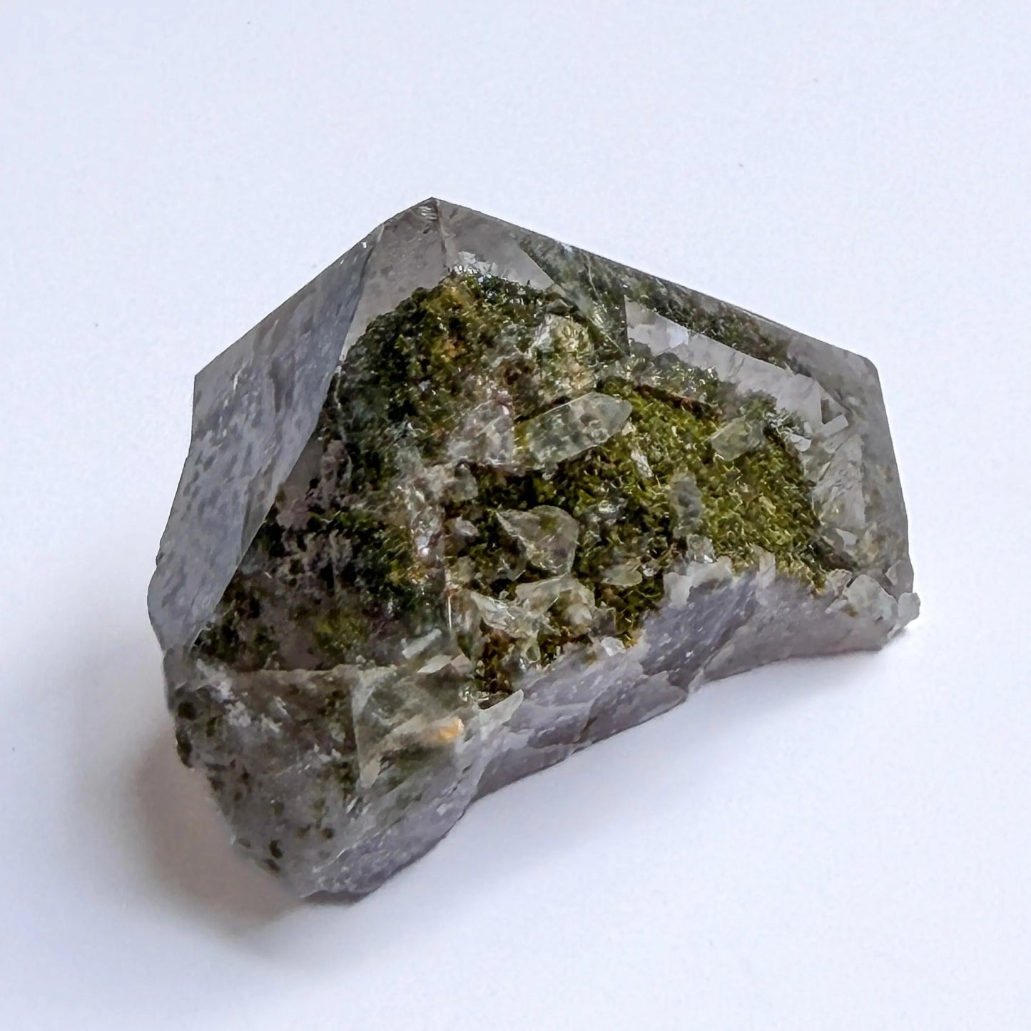 Garden Amethyst - Epidote Gemstone, Hematite Inclusion LBV Crafts Crystal