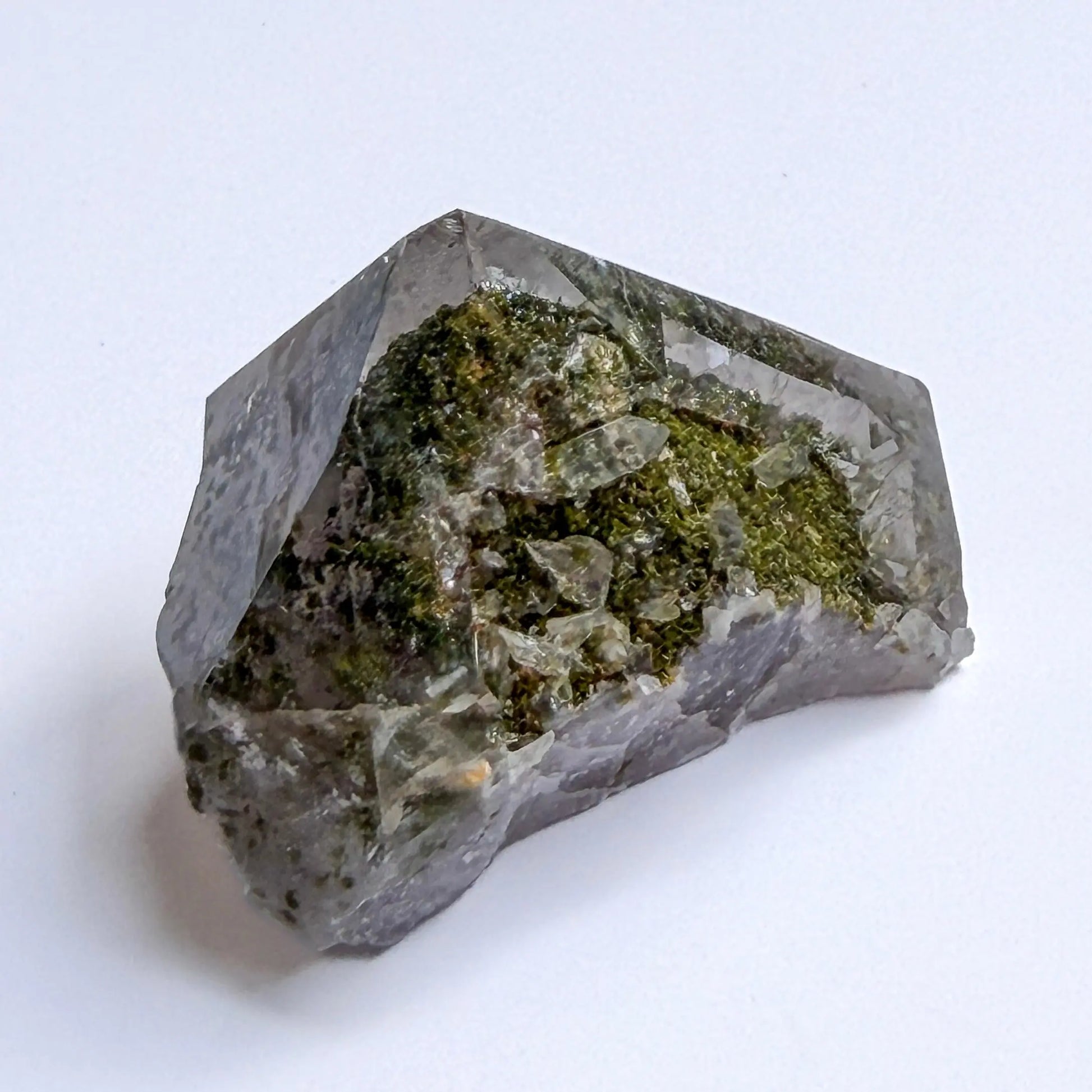 Garden Amethyst - Epidote Gemstone, Hematite Inclusion LBV Crafts Crystal