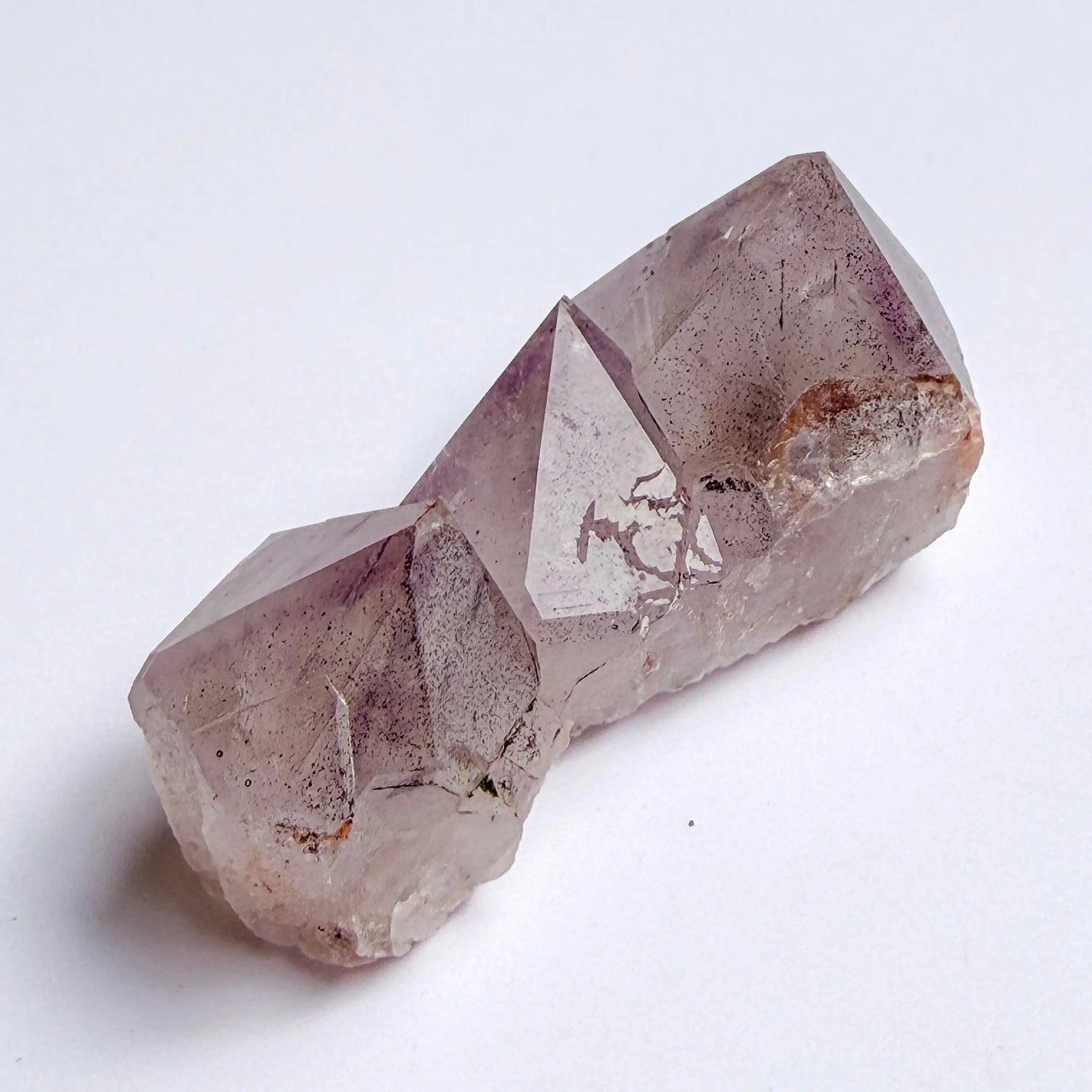 Pink Amethyst Crystal with a white background