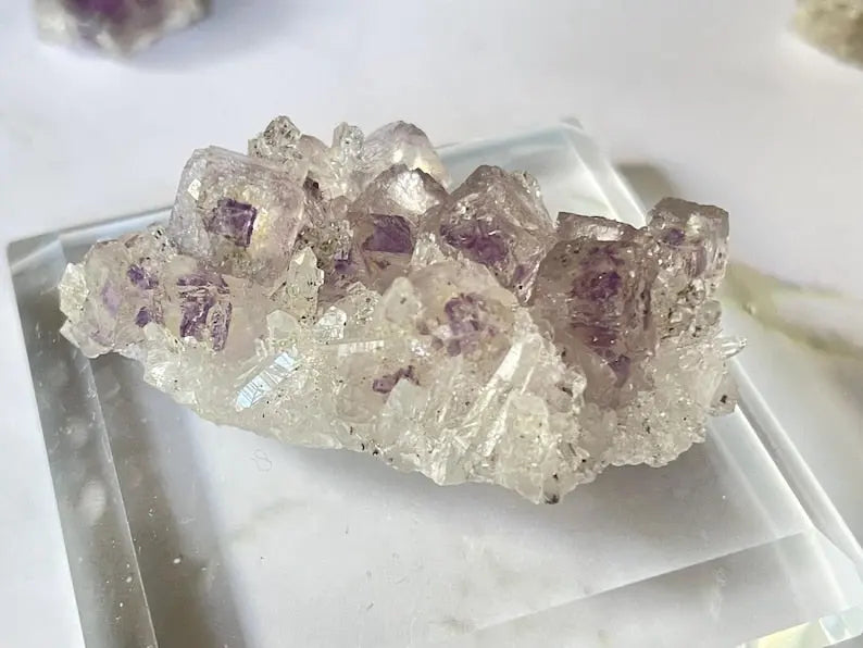 Porcelain Fluorite on Needle Quartz - Yaogangxian, China LBV Crafts