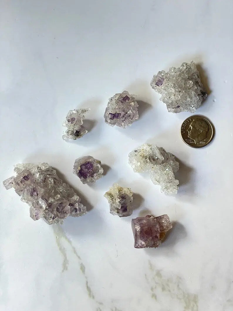 Porcelain Fluorite on Needle Quartz - Yaogangxian, China LBV Crafts