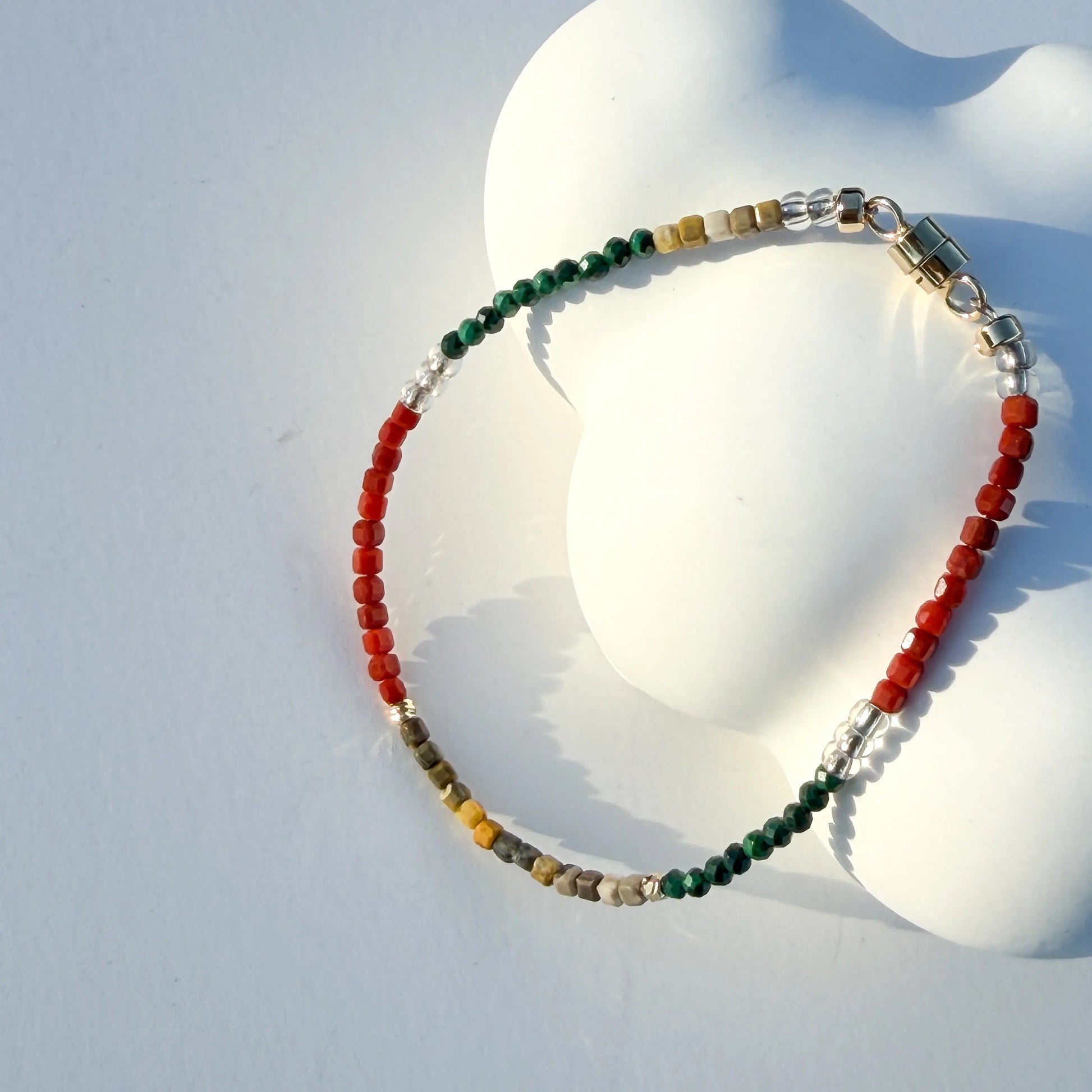 Three Body Dream - Red, Yellow Agate, and Green Malachite Jewelry LBV Crafts Jewelry