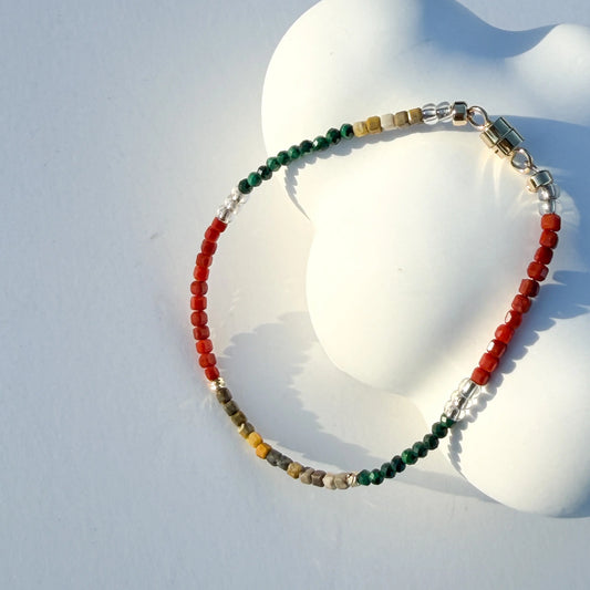 Three Body Dream - Red, Yellow Agate, and Green Malachite Jewelry LBV Crafts Jewelry