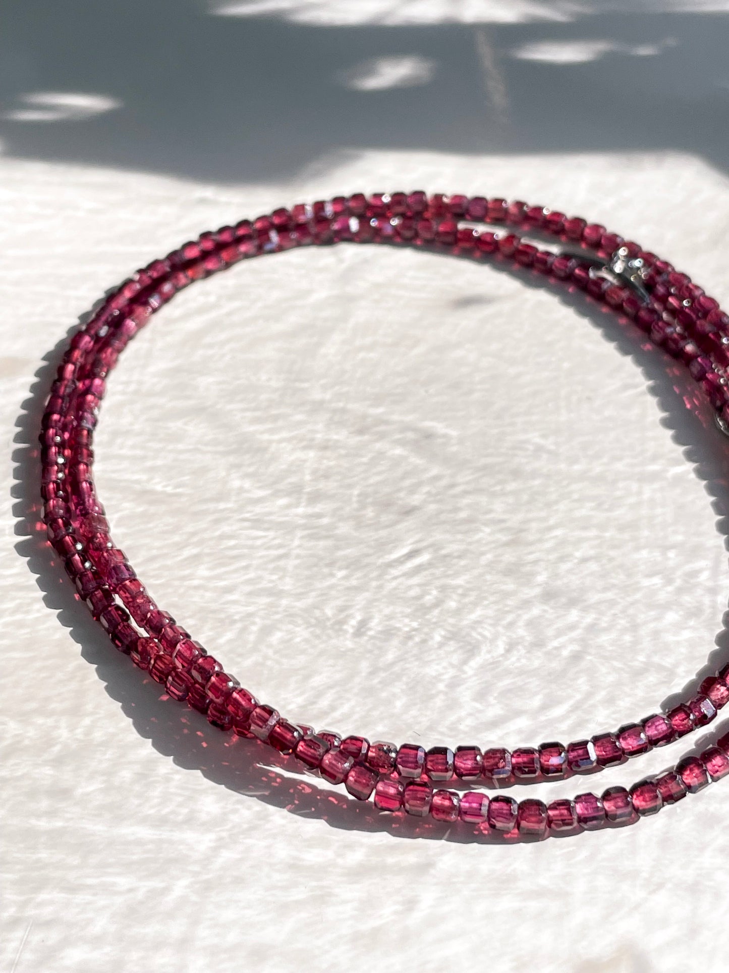 "Rosé Spirit" – Rhodolite Garnet Micro-Faceted Necklace