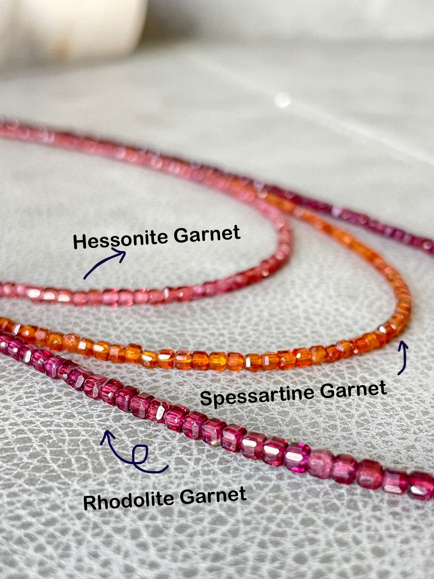 "Honey Flame" – Hessonite Garnet Micro-Faceted Necklace