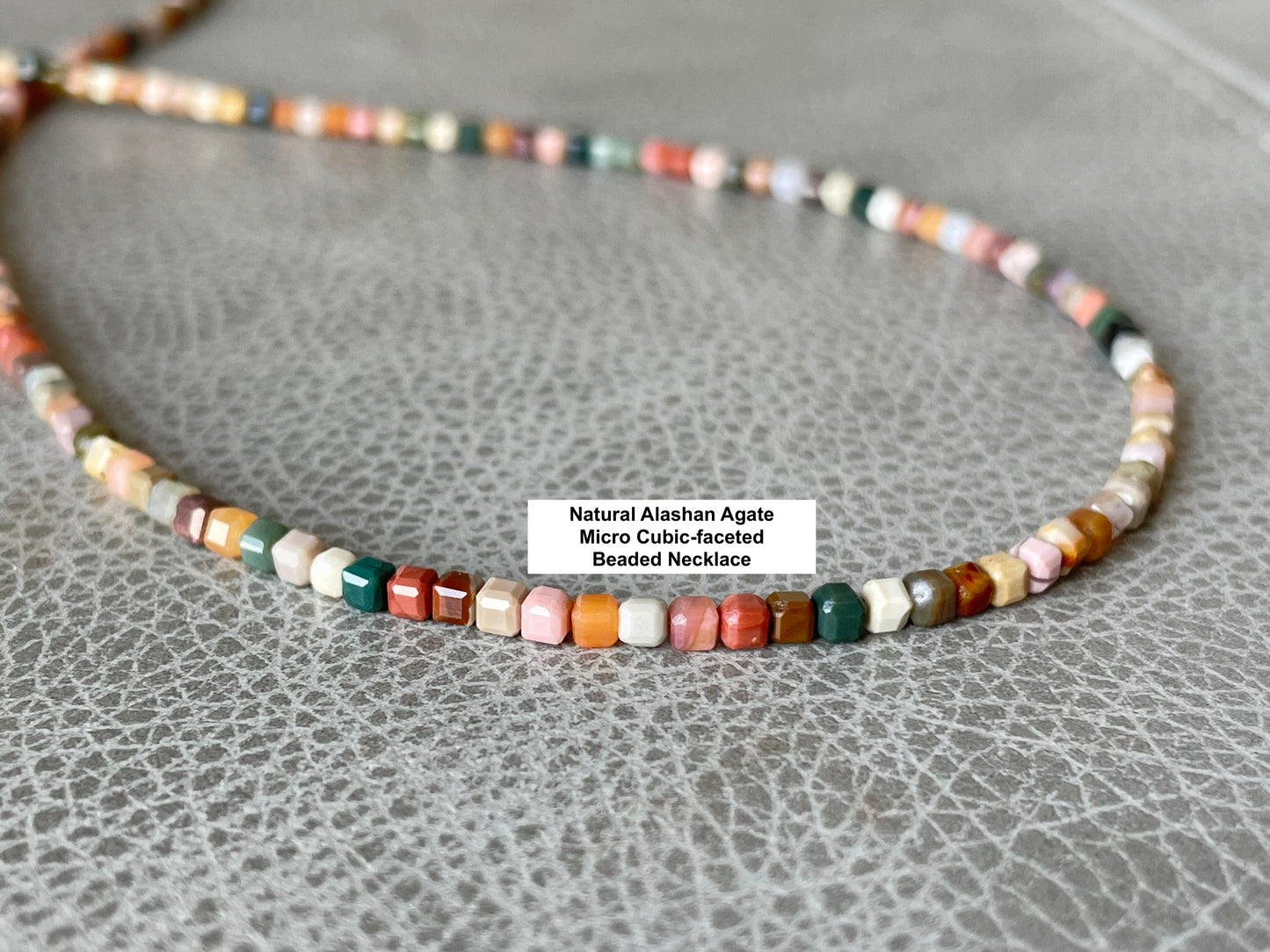 "Desert Dawn" – Alashan Agate Micro-Faceted Necklace