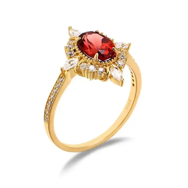 January Birthstone Garnet Ring - Rhodolite Garnet Ring - LBV Crafts - Jewelry
