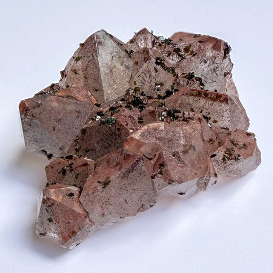Pink Garden Quartz from Sichuan with Epidote and Hematite LBV Crafts Crystal