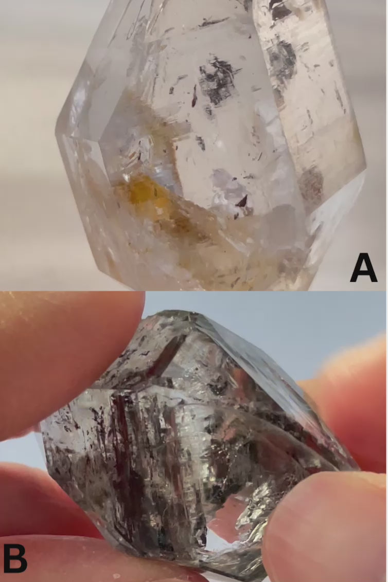 Enhydro Crystal with ancient trapped water moving inside