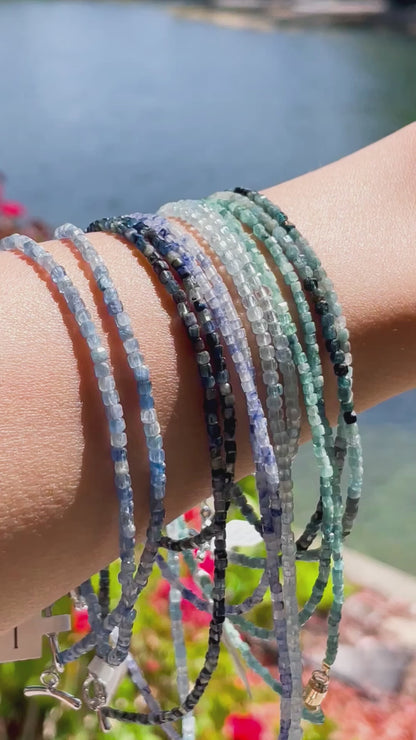 "Sea Breath" – Aquamarine Micro-Faceted Necklace